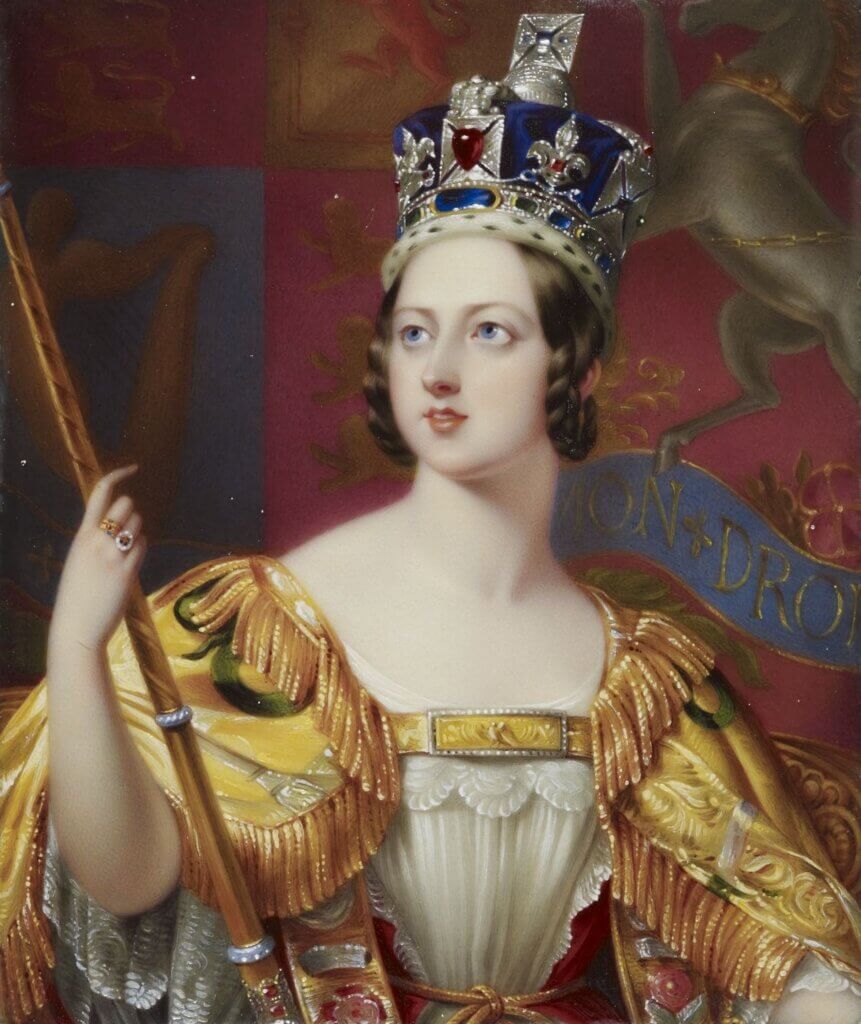 A portrait of Queen Victoria at her coronation