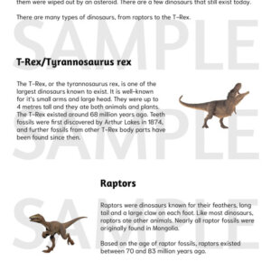 Dinosaurs Worksheet