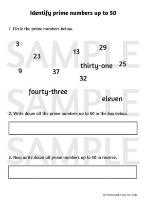 Identify prime numbers up to 50