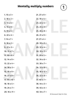 Mentally multiply numbers