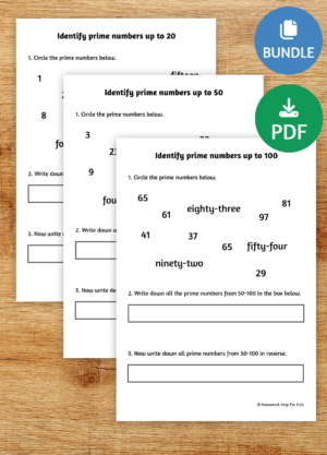 Prime Numbers Worksheet Bundle