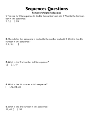 Sequences worksheet